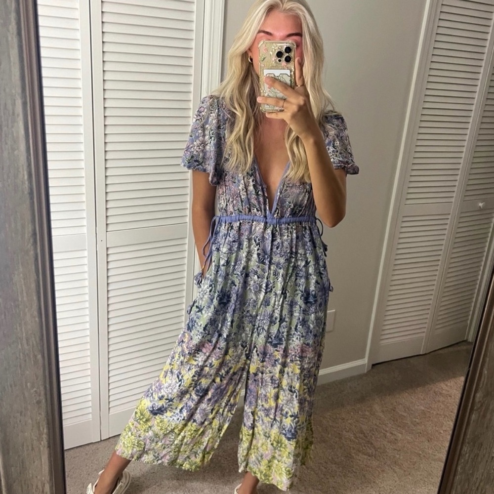 Anthropologie Floral Jumpsuit